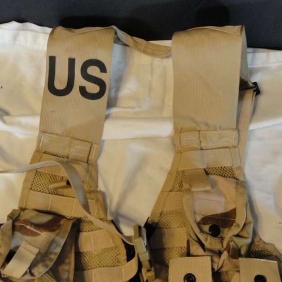 DCU DESERT CAMOUFLAGE FLC LBE LBV LOAD BEARING VEST W/ COMBAT TACTICAL POUCHES - Picture 5 of 6